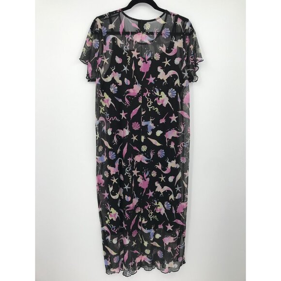 Torrid Disney The Little Mermaid Midi Mesh T-Shirt Dress Black 2X NEW - Picture 7 of 9